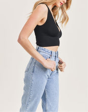 Load image into Gallery viewer, Essential V-Neck Crop Top in Black
