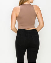 Load image into Gallery viewer, Essential V-Neck Crop Top in Mocha
