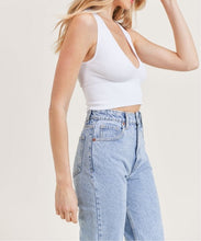Load image into Gallery viewer, Essential V-Neck Crop Top in White
